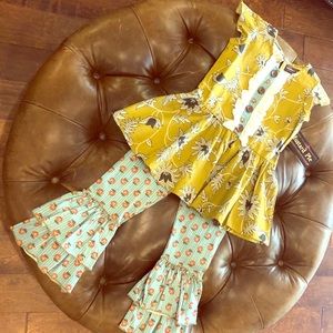 NWT Mustard Pie Girl’s Tunic and Ruffled Leggings